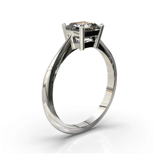 Asscher Cut Solitaire Engagement Ring