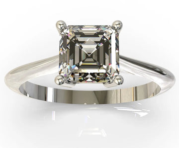 Asscher Cut Solitaire Engagement Ring