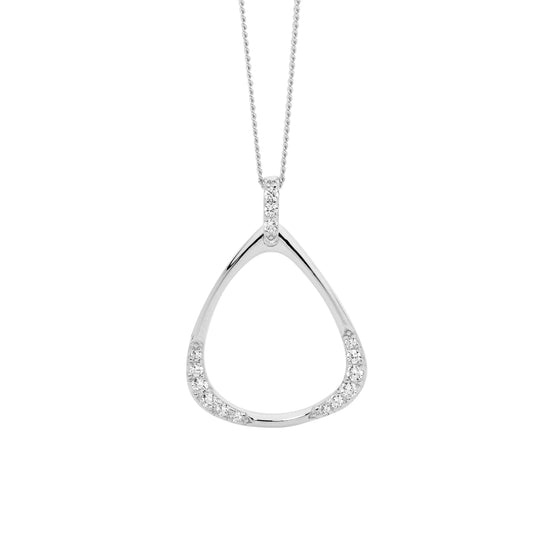 Cubic Zirconia Open Triangle Drop Pendant