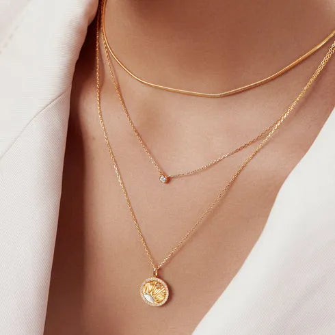 Ania Haie - Silver Round Solitaire Cubic Zirconia Necklace