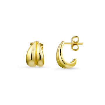 Yellow Gold Plated Sterling Silver Split Style Stud