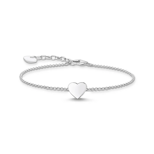 Engravable Heart Silver Bracelet