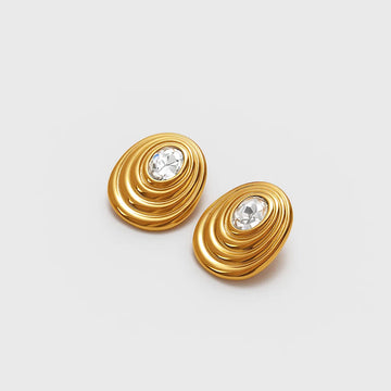 Crystal Swirl Round Stud Earrings