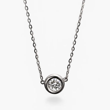 Round Zircon Pendant Choker Necklace