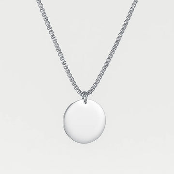 Mirror Polished Circular Pendant Necklace