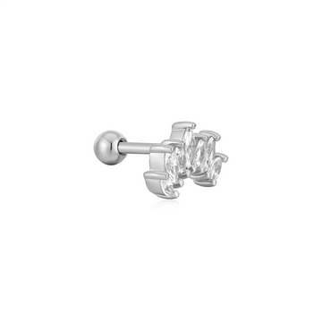 Ania Haie Silver Sparkle Marquise Climber Barbell Single Earring