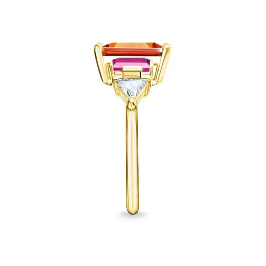Thomas Sabo Gold Plated Ring with Colourful Stones