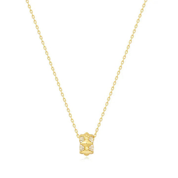 #4 PUNK SIL GEOMETRIC CZ NECKLACE 45+5cm