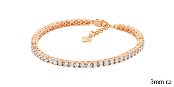 Claw Set CZ Tennis Bracelet in Rhodium Plating