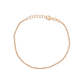 Diamond Cut Beads on Chain Bracelet in Rose Gold