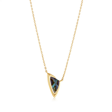 Silver Arrow Black Mother of Pearl Pendant Necklace