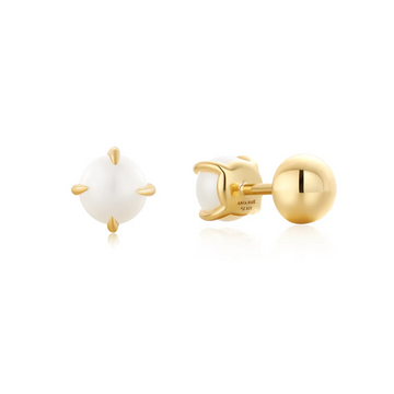 #4 MUSE SIL PEARL BARBELL EARRINGS