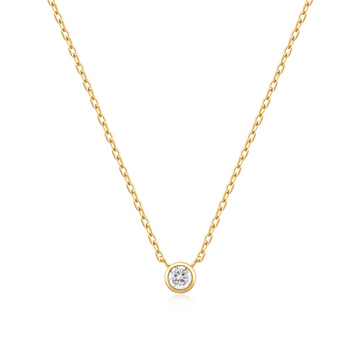 Ania Haie - Silver Round Solitaire Cubic Zirconia Necklace