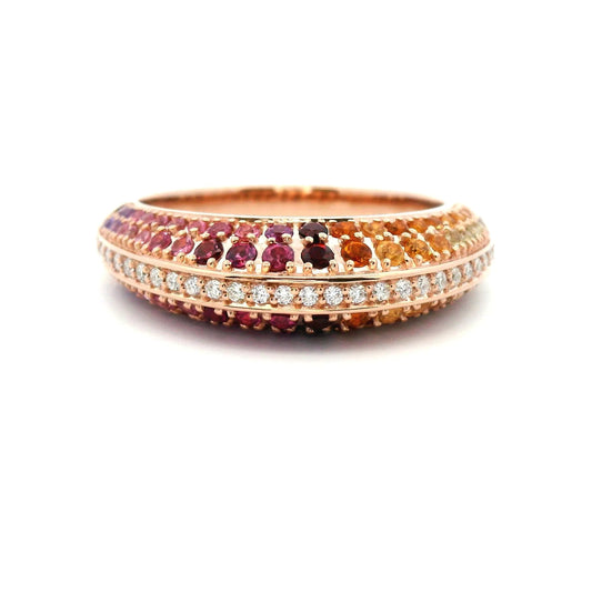 Natural  Gemstone and Diamond Dress Ring set in Rose Gold