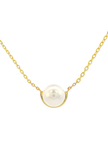Georgini Adagio Crescent Nine-2-Five Pearl Necklace Silver
