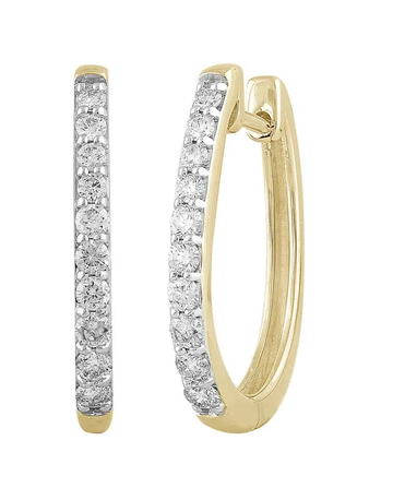 0.50ct Diamond Set 'U' Shaped Huggies in 18ct Yellow Gold