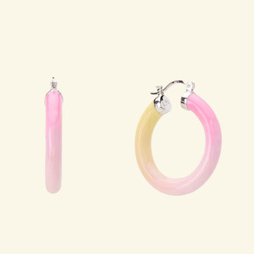 Tropicale Hoop Earring Sunset - Silver