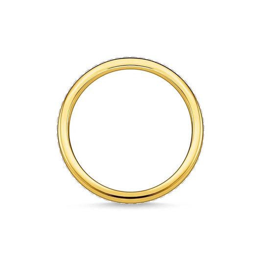 Thomas Sabo Gold Plated Charming Ring White Stones Ring