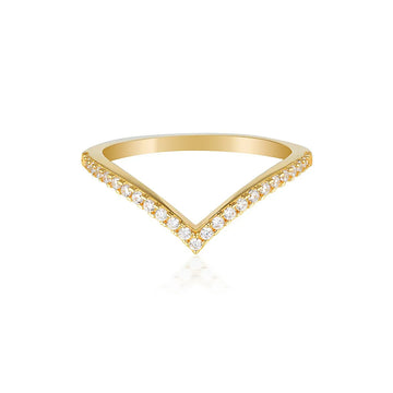 Georgini Gold Rock Star V Ring- Size 7