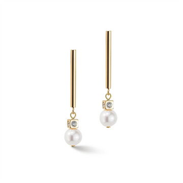 Coeur De Lion Freshwater Pearls On Gold Strand Earrings