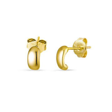 Yellow Gold Plated Sterling Silver Curved Lip Stud