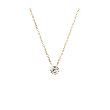 Sterling silver necklace with bezel set CZ pendant