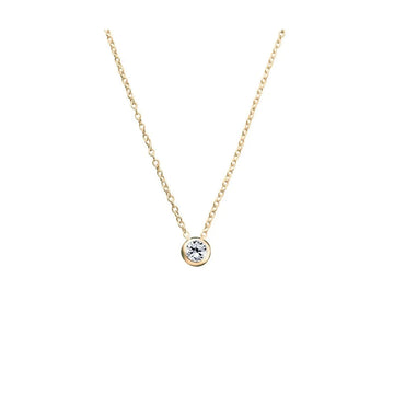 Sterling Silver Necklace withBezel Set CZ Pendant