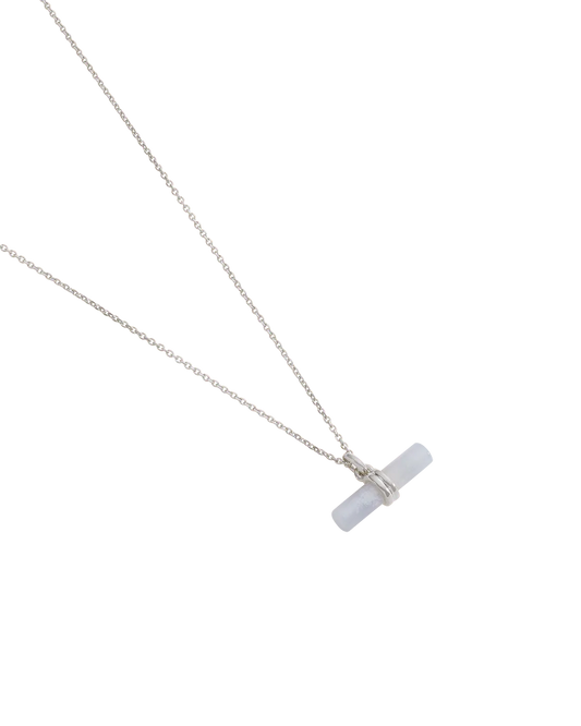 Blue Lace Agate T-Bar Necklace