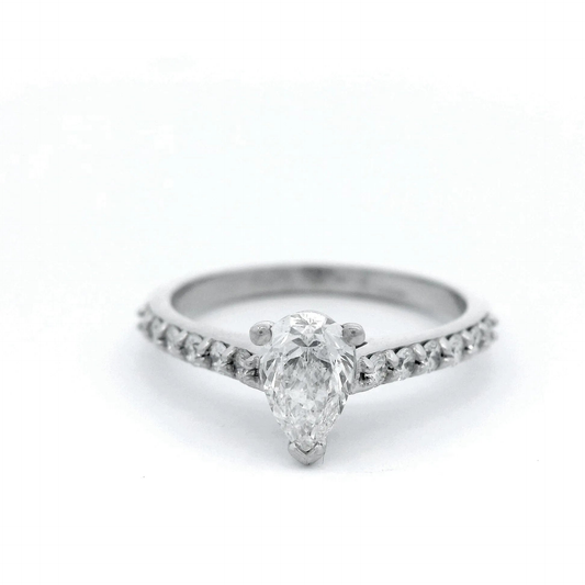 Pear Cut Diamond Set in White Gold