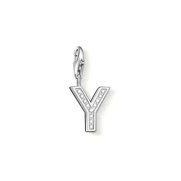 Thomas Sabo Charm Club Cubic Zirconia Letter 'Y' Charm