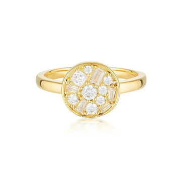 MOSAIC DISC GOLD RING