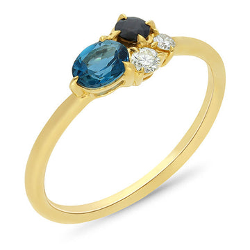 Sapphire, Diamond & Topaz - London in 9ct Yellow Gold
