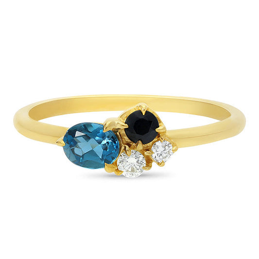 Sapphire, Diamond & Topaz - London in 9ct Yellow Gold