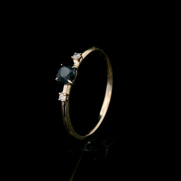 Sapphire-D & Diamond in 9ct Yellow Gold