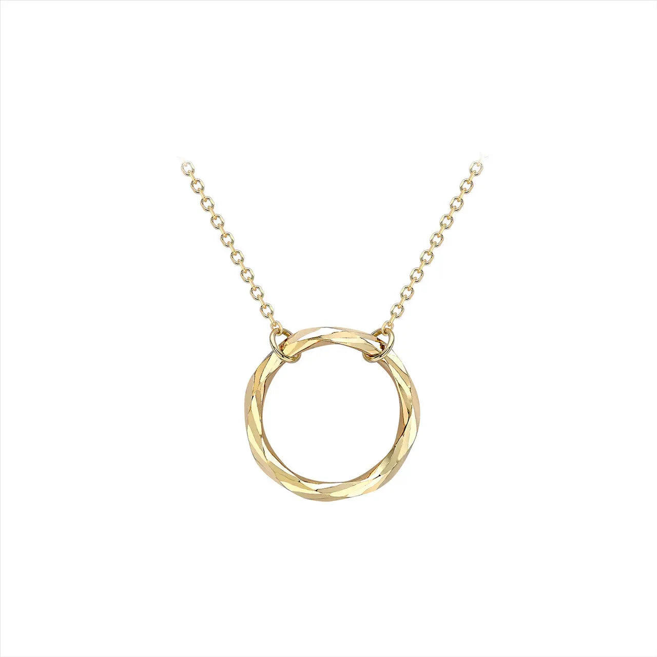 Diamond Cut Circle Necklace