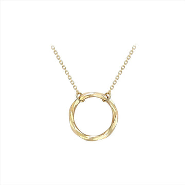 Diamond Cut Circle Necklace
