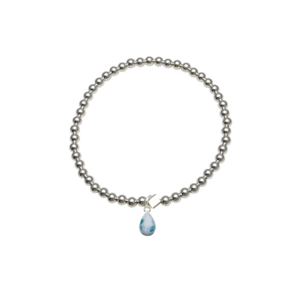 Von Treskow Stretchy Bracelet With Pear Shaped Larimar