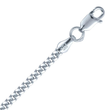 Sterling Silver Cuban Curb Chain Anklet 25cm