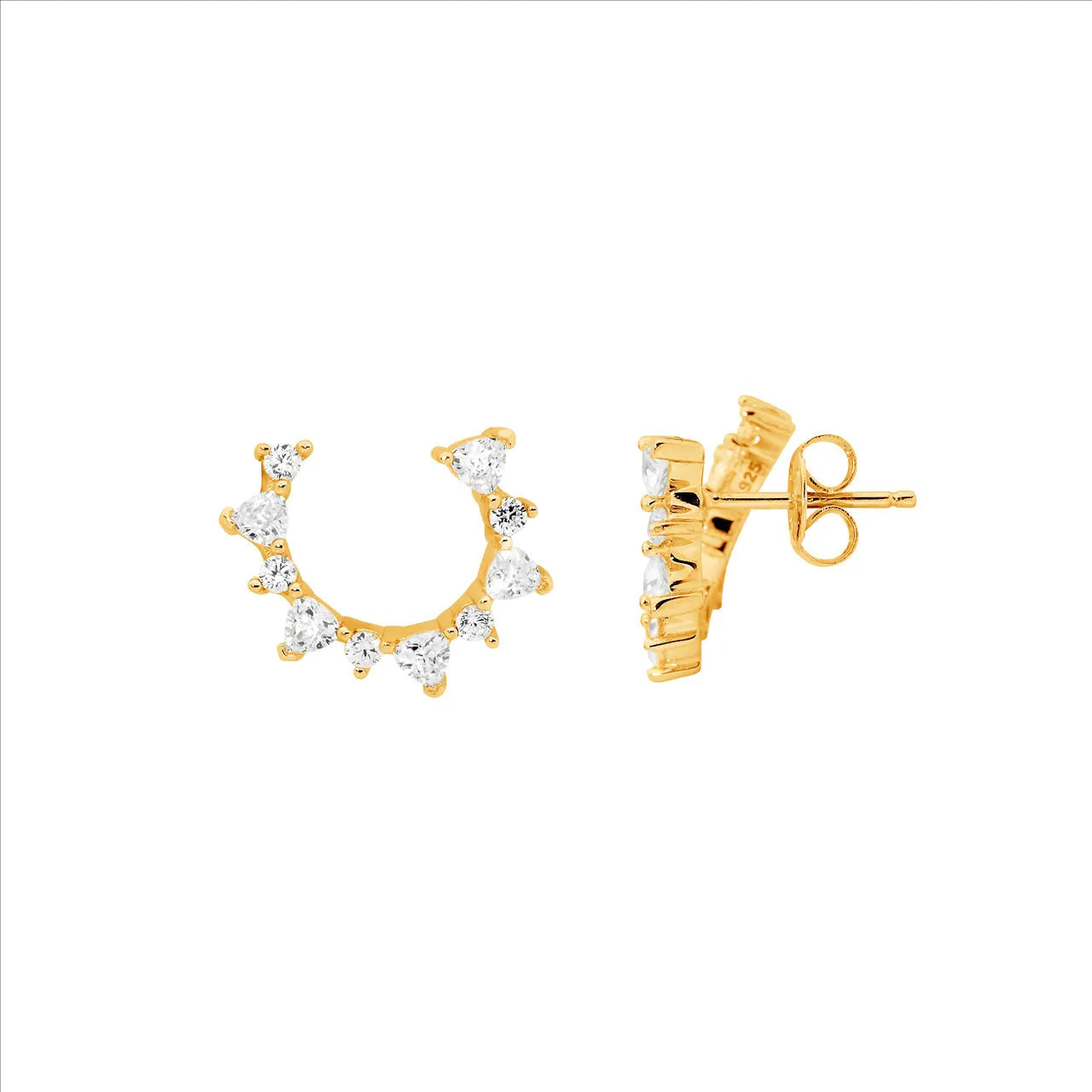 Ellani Trillion & Round Open Circle Earrings