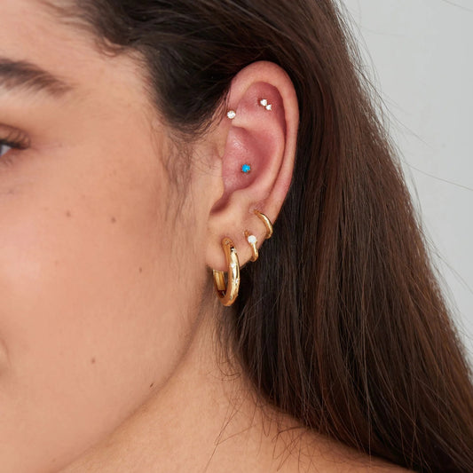 Anie Haie Gold Double Sparkle Barbell Single