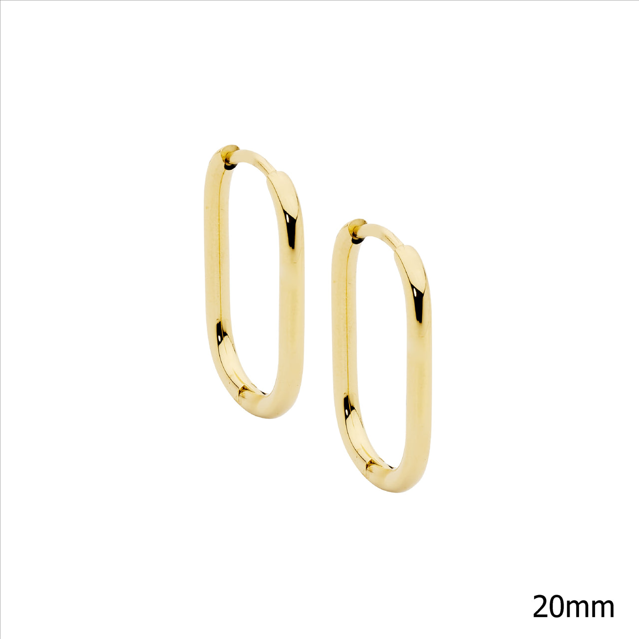 Ellani Sleek Gold-Plated Oval Hoop Earrings
