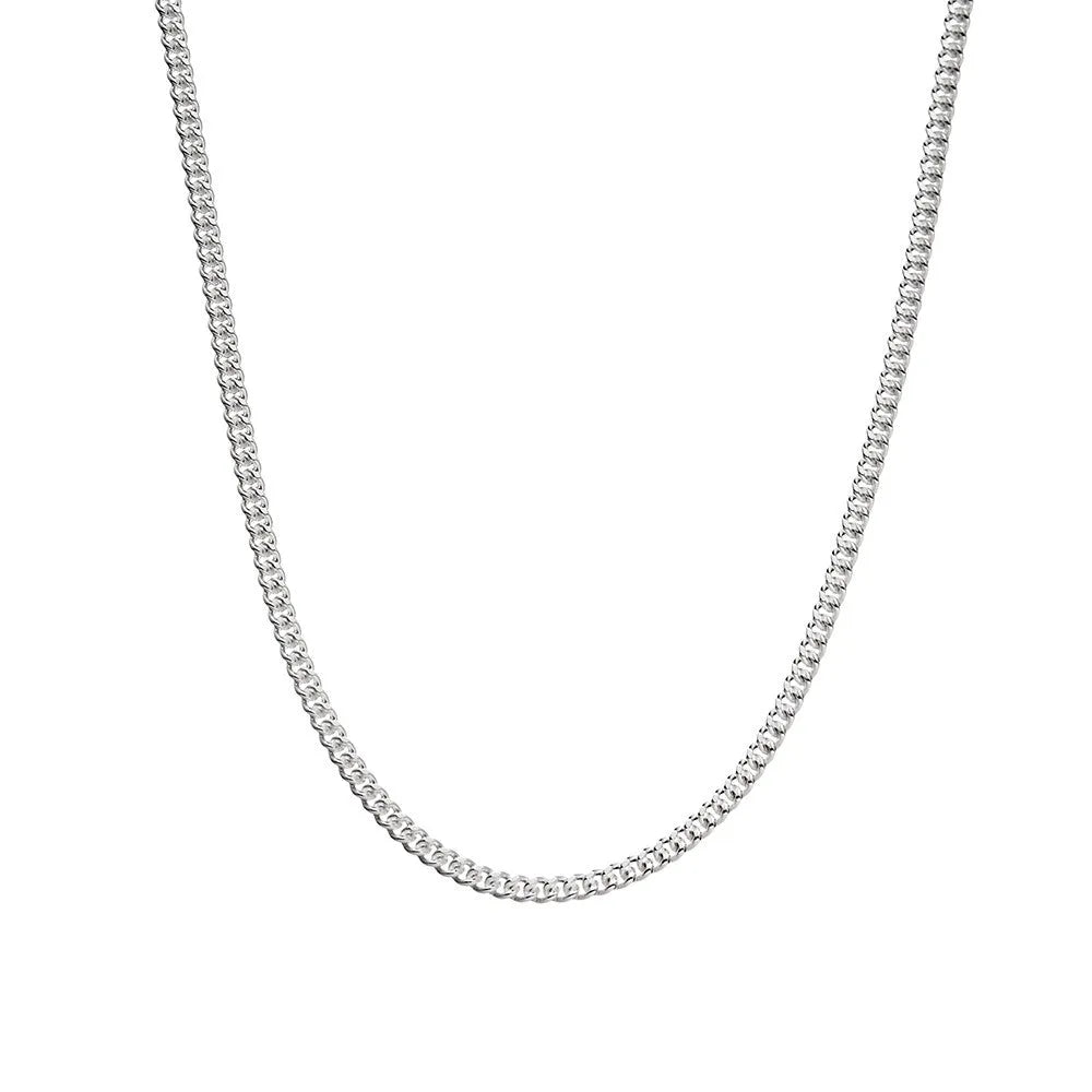 Sterling Silver Diamond Cut Fine Curb Chain