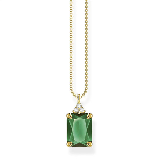 18 Carat Gold Plated Green Stone Necklace
