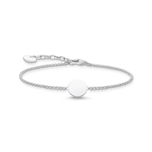 Engravable Silver Disc Bracelet