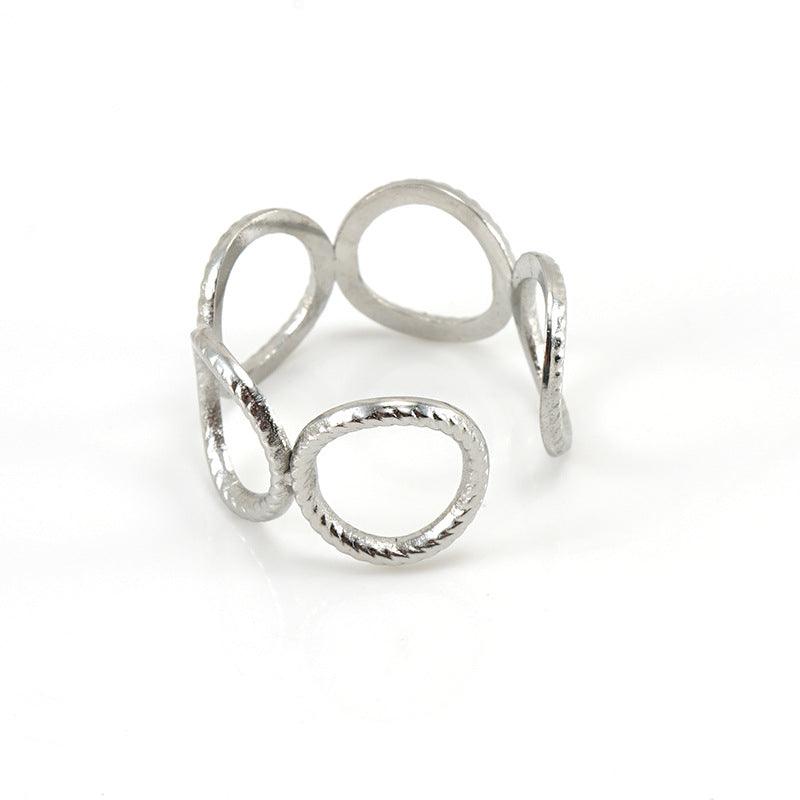 Contemporary Open Circle Stainless Steel Rings – Trendy Minimalist Design - Begum