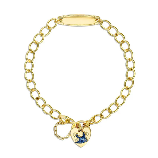 Brooklyn Bluebird Curb Bracelet with ID