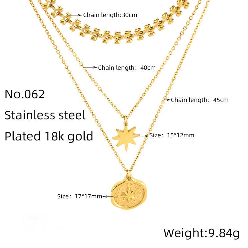 Layered Gold Star and Medallion Necklace – Trendy Chains for Modern Style - Begum