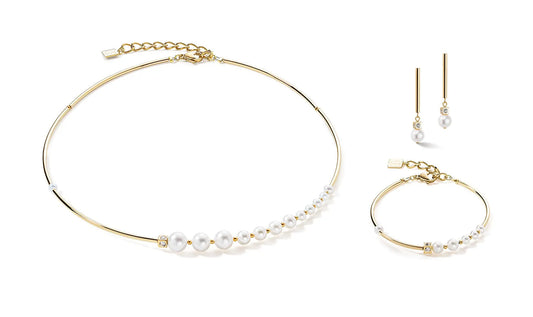 Coeur De Lion Freshwater Pearls On Gold Strand Bracelet
