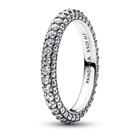 Sterling silver ring with clear cubic zirconia