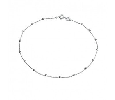 Sterling Silver Anklet With Ball Detail